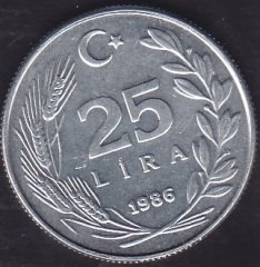 1986 Yılı 25 Lira