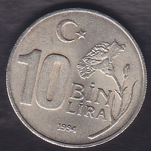 1994 YILI 10000 LİRA DÜNYA SPOR VE OLİMPİK DÜŞÜNCE YILI ÇA ÇİL (10 BİN YAZISINA GÖRE DÜZ)