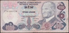 6.Emisyon 3.Tertip 1000 Lira F76 195718 Temiz