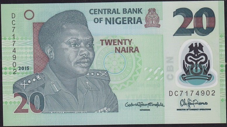 Nijerya 20 Naira 2015 Çilaltı