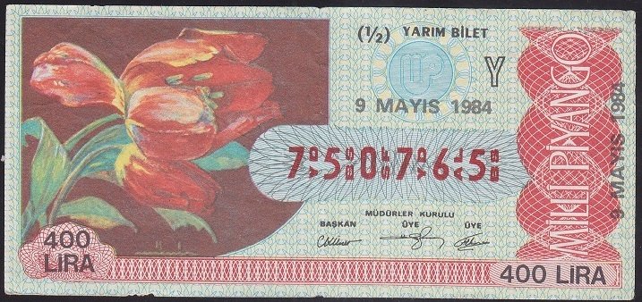 1984 9 MAYIS YARIM BİLET Y SERİSİ