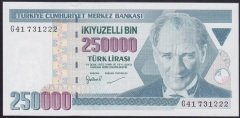 7.EMİSYON 3.TERTİP 250000 LİRA G41 731222 ÇİL