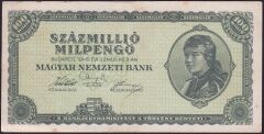 Macaristan 100000000 Mil Pengo 1946 Çok Temiz+ Pick 130