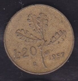 İtalya 20 Liret 1957