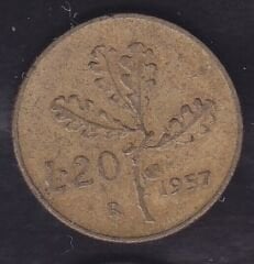 İtalya 20 Liret 1957