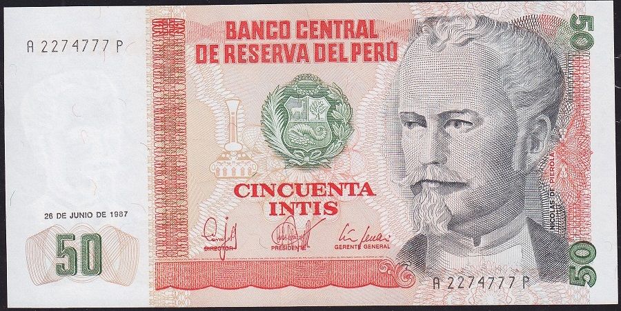 Peru 50 İntis 1987 Çil Pick 131b --- 777