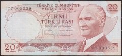 6.Emisyon 4.Tertip 20 Lira I77 009539 Çok Temiz