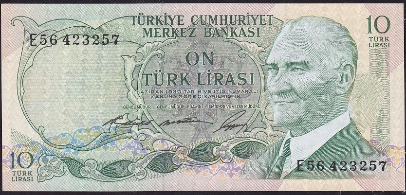 6.Emisyon 1.Tertip 10 Lira E56 423257 Çilaltı Çil