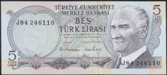 6.Emisyon 2.Tertip 5 Lira J84 246110 Çilaltı Çil