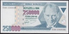 7.EMİSYON 3.TERTİP 250000 LİRA G46 236036 ÇİLALTI