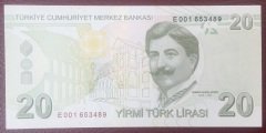 9.Emisyon 4.Tertip 20 Lira E001 Çil