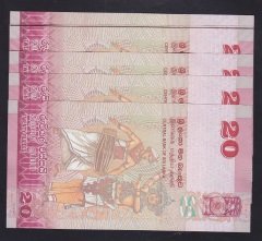 SRİ LANKA 20 RUPİ 2010 10 ADET SERİ TAKİPLİ ÇİL değerli eski paralar