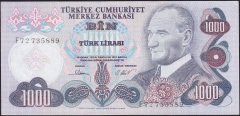 6.Emisyon 3.Tertip 1000 Lira F72 735889 Çilaltı