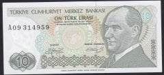 7.EMİSYON 1.TERTİP 10 LİRA A09 314959 ÇİLALTI ÇİL