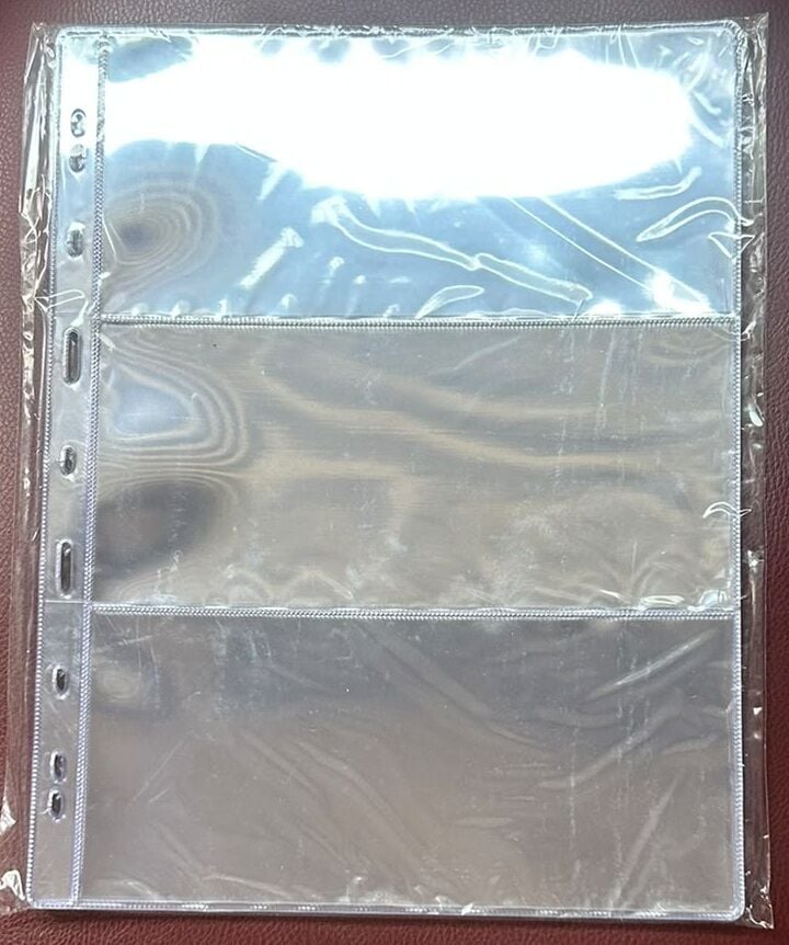 Bener Koleksiyon Kağıt Para Föyü ( Sayfası ) 3 Bölmeli - 1 Paket ( 10 Adet Föy ) Grande Boy