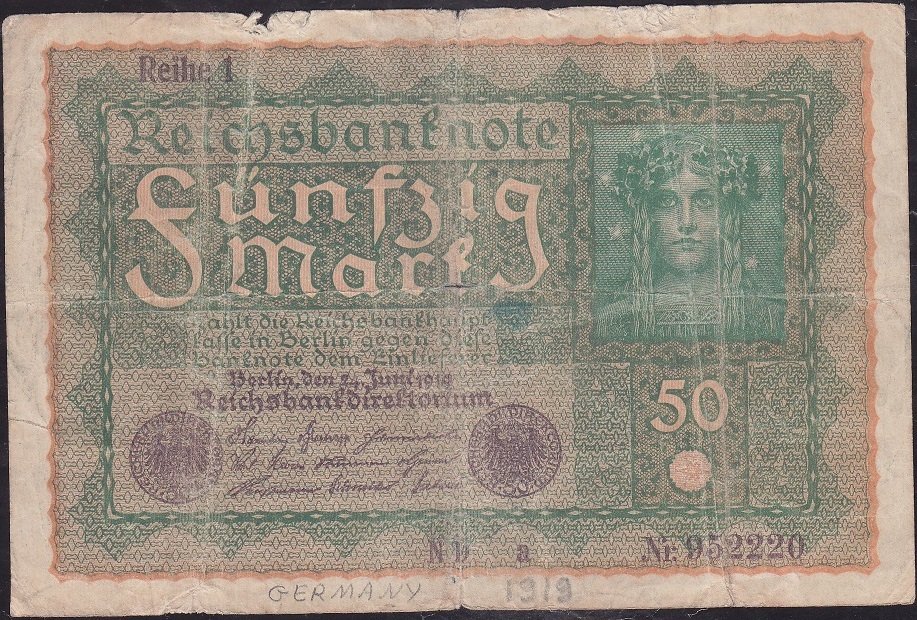 Almanya 50 Mark 1919 Temiz