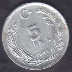 1984 Yılı 5 Lira