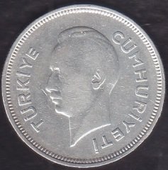 1940 YILI 1 LİRA GÜMÜŞ eski para mezat