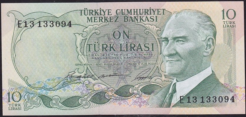 6.Emisyon 1.Tertip 10 Lira E13 133094 Çilaltı Çil