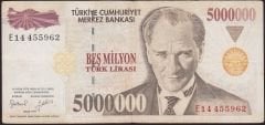 7.Emisyon 5 000 000 Lira E14 455962 Çok Temiz