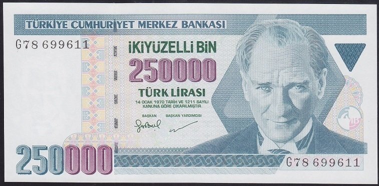 7.EMİSYON 3.TERTİP 250000 LİRA G78 699611 ÇİLALTI ÇİL