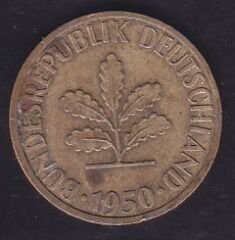 Almanya 5 Pfennig 1950 F