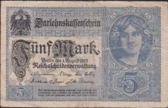 Almanya 5 Mark 1917 Çok Temiz 8 rakamlı ( R54b )