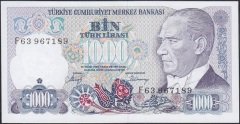 7.EMİSYON 2.TERTİP 1000 LİRA F63 967189 ÇİL
