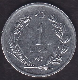 1980 Yılı 1 Lira Düz