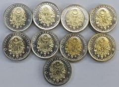 9 FARKLI PADİŞAHLAR SETİ ÇİL BİMETAL 1 LİRA