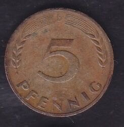 Almanya 5 Pfennig 1950 D