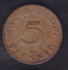 Almanya 5 Pfennig 1950 D
