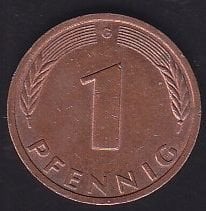 Almanya 1 Pfennig 1989 G