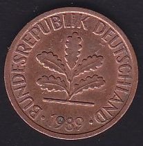 Almanya 1 Pfennig 1989 G