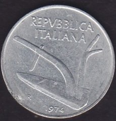 İtalya 10 Liret 1974