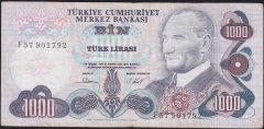 6.Emisyon 3.Tertip 1000 Lira F57 901792 Çok Temiz