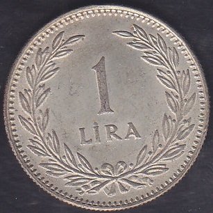 1948 YILI 1 LİRA GÜMÜŞ ÇİLALTI ÇİL eski para mezat