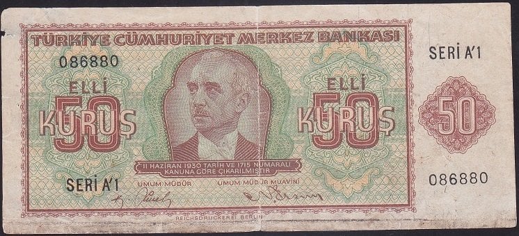 2.Emisyon Berlin 50 Kuruş A1 086880 Haliyle