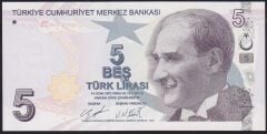 9.Emisyon 4.Tertip 5 Lira D001 450631 Çil