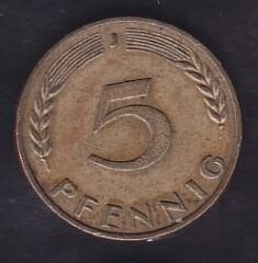 Almanya 5 Pfennig 1969 J
