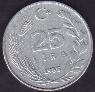 1986 Yılı 25 Lira