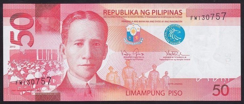 FİLİPİNLER 50 PİSO 2013 ÇİL