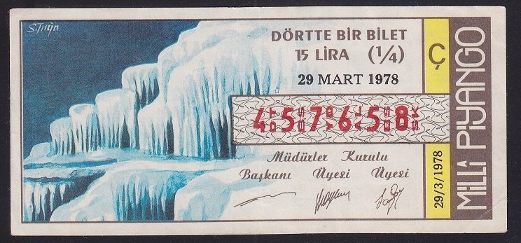 1978 29 MART ÇEYREK BİLET