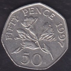 GUERNSEY 50 PENCE 1997 eski para fiyatları