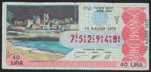 1979 19 KASIM YARIM BİLET Y Serisi