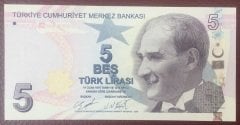 9.Emisyon 4.Tertip 5 Lira D001 450631 Çil