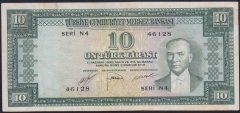 5.Emisyon 2.Tertip 10 Lira N4 46128 Çok Temiz +