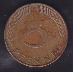 Almanya 5 Pfennig 1971 D