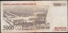 7.Emisyon 5 000 000 Lira J60 357406 Çok Temiz