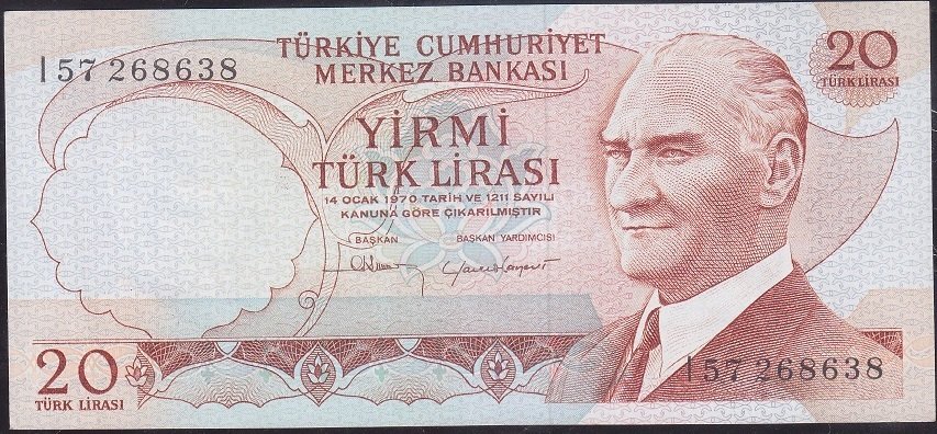 6.Emisyon 4.Tertip 20 Lira I57 268638 Çilaltı Çil